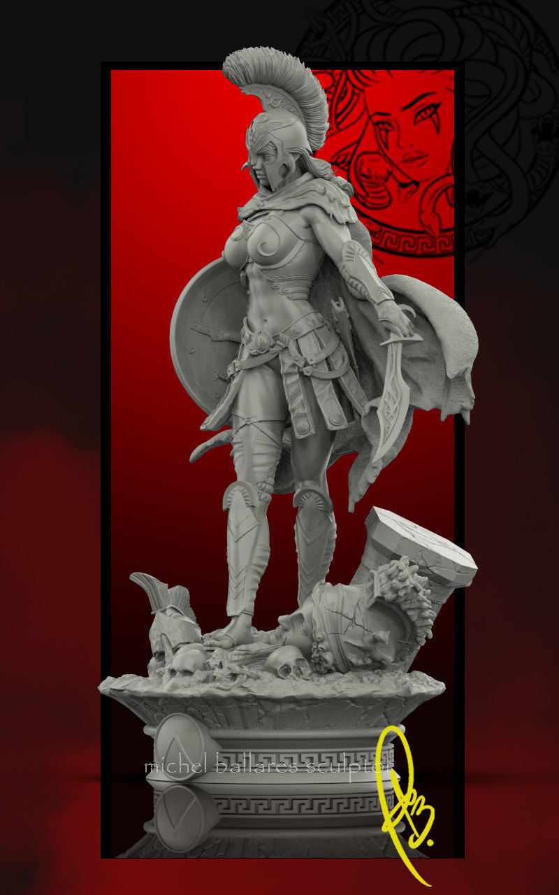 Spartan Girl Statue - Mythological Warrior - Collectible Garage Kit