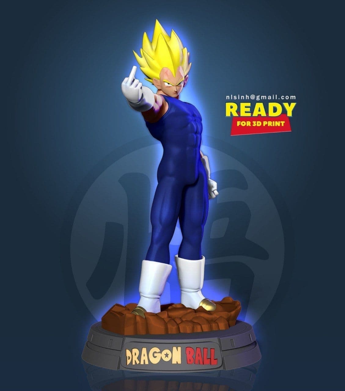 Vegeta Final Flash Blue SuperSayian | 3D Print Model