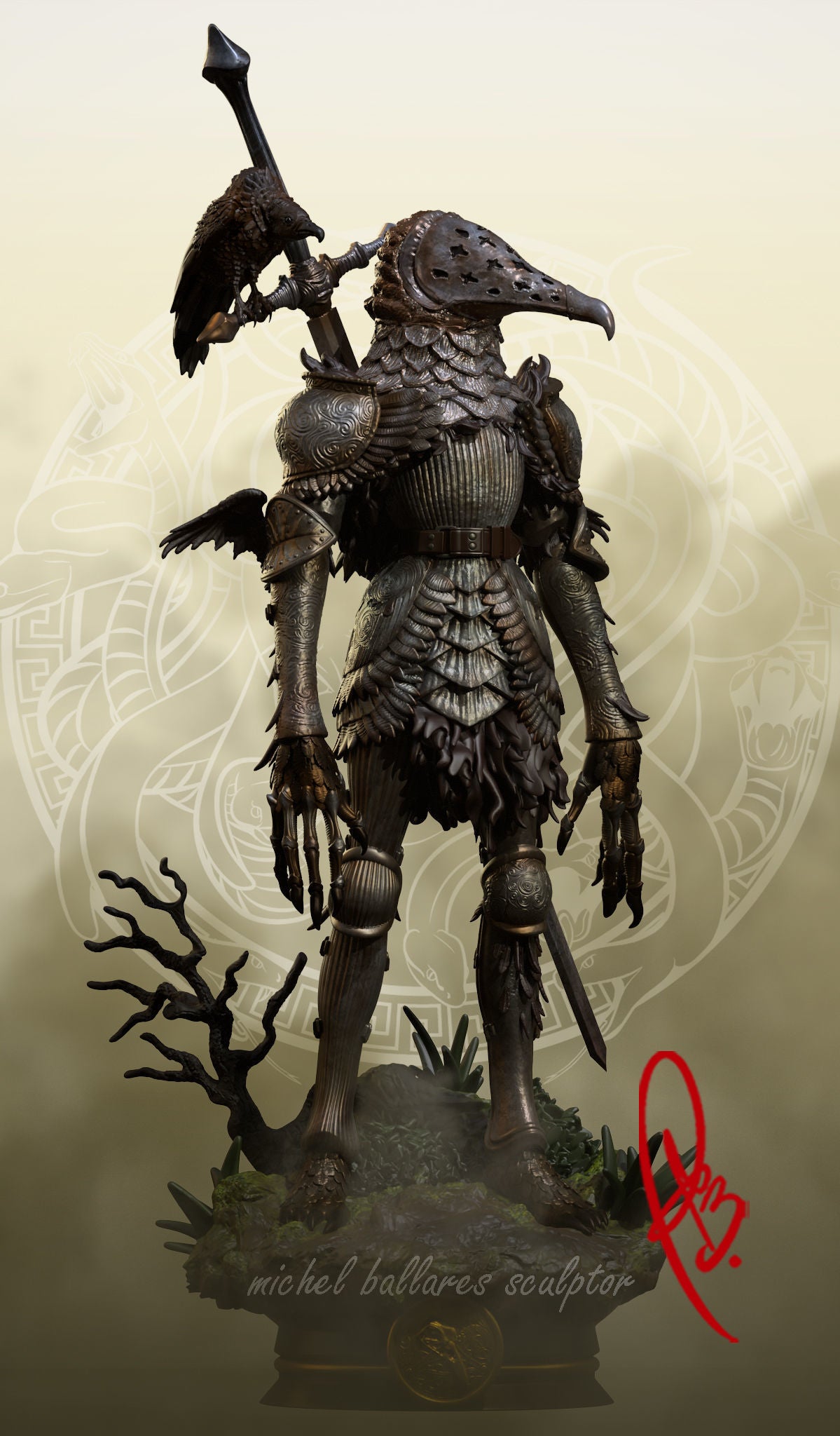 Armored Scarecrow Statue - Fantasy Horror - Collectible Garage Kit