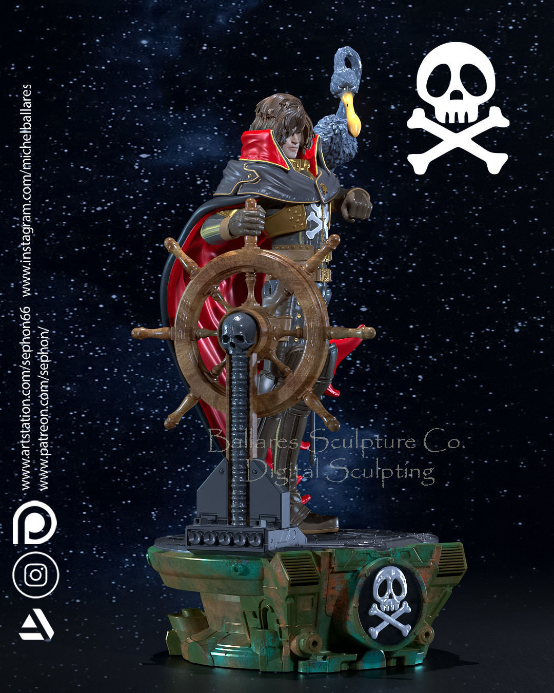 Captain Harlock Statue - Space Pirate - Collectible Garage Kit