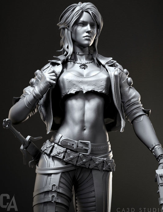 Cyberpunk Ciri Statue - Witcher - Collectible Garage Kit