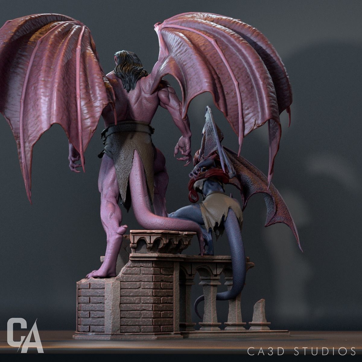 Demona and Goliath Statue - Gargoyles - Collectible Garage Kit