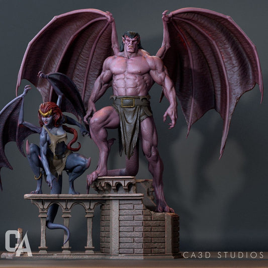 Demona and Goliath Statue - Gargoyles - Collectible Garage Kit