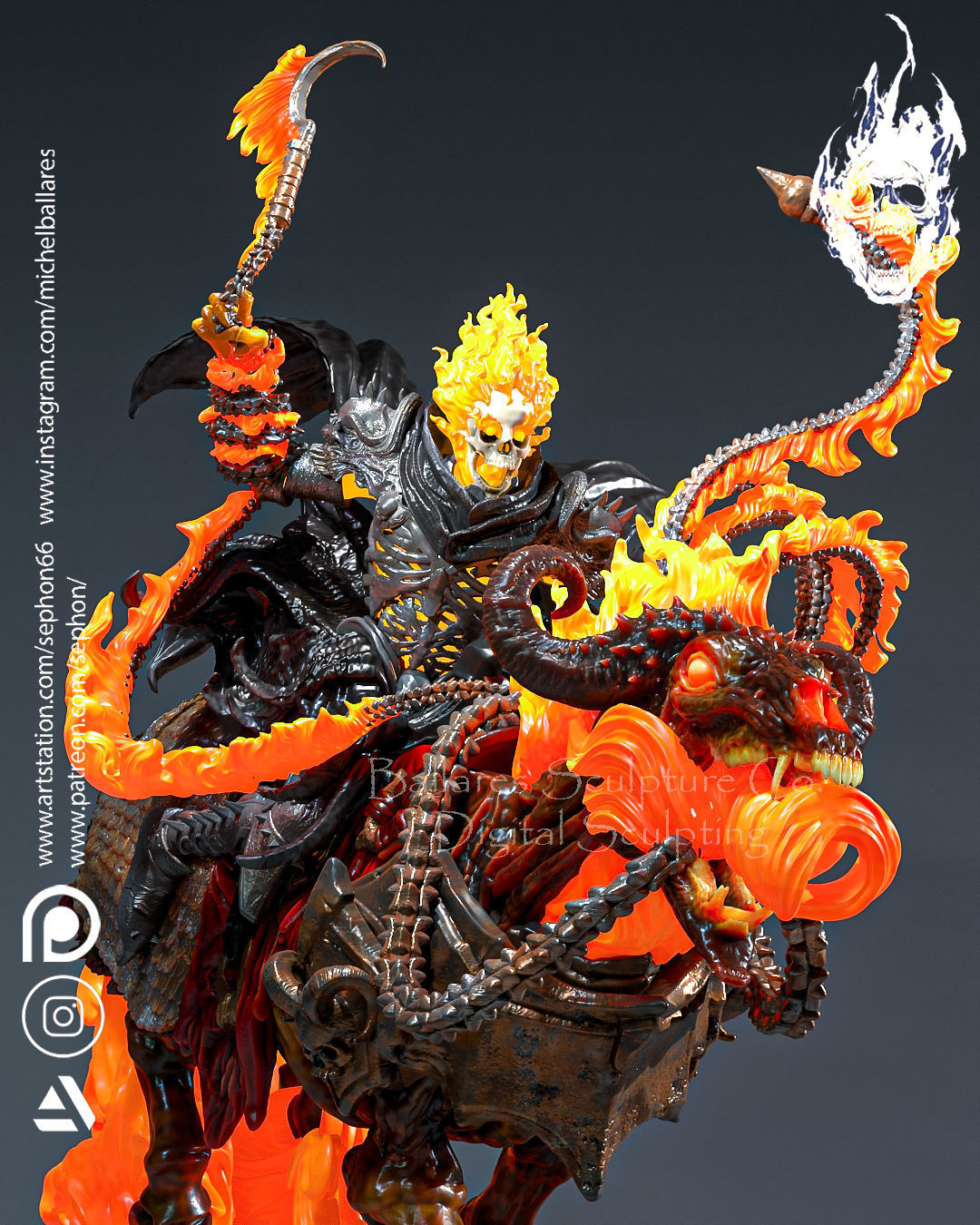 Ghost Rider Statue - Marvel - Collectible Garage Kit