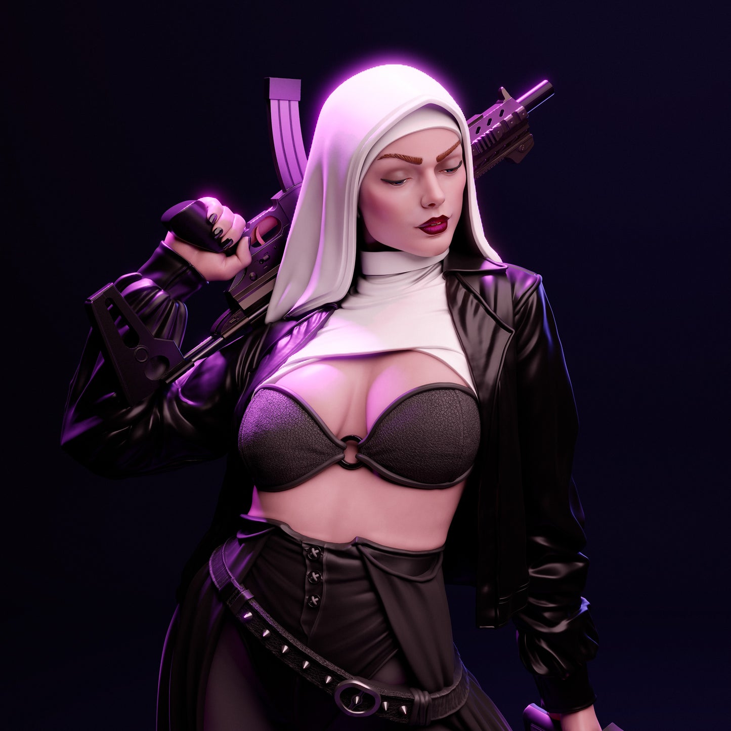 Nun with Gun - Collectible Garage Kit