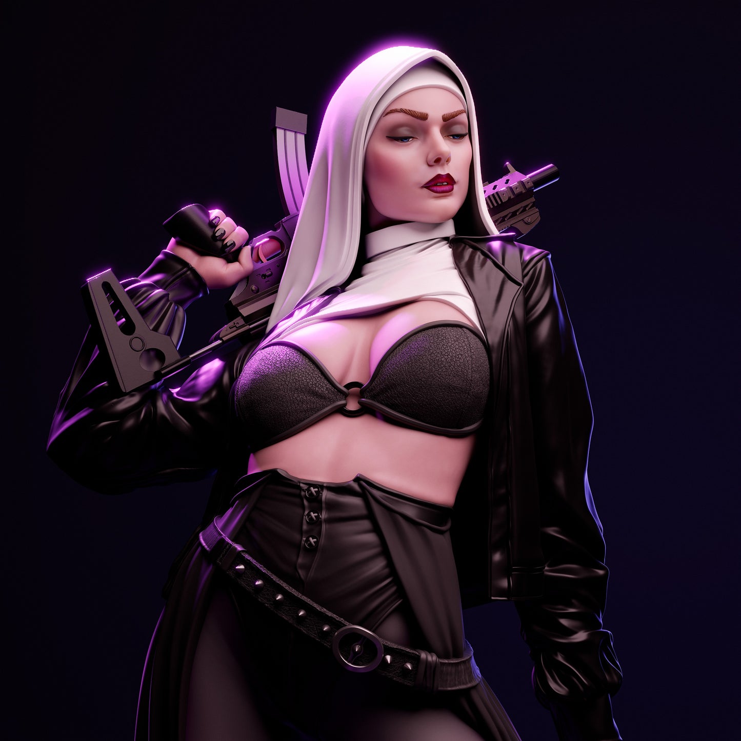 Nun with Gun - Collectible Garage Kit