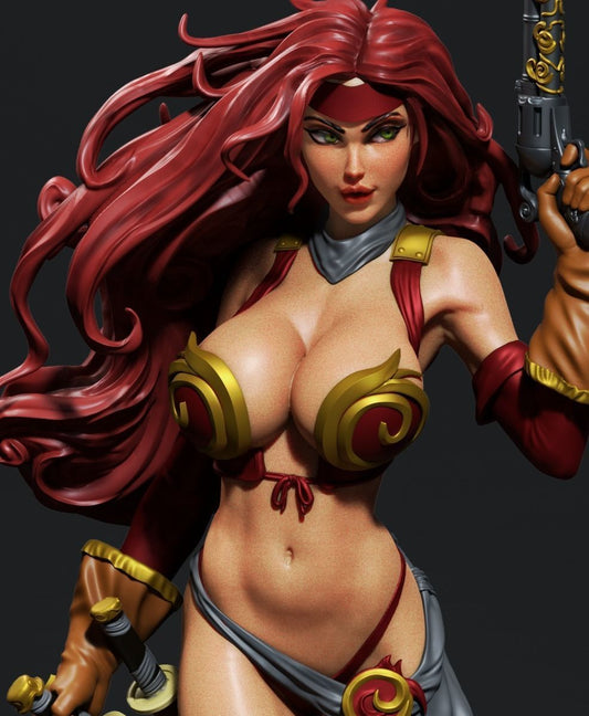 Red Monika Statue - Battle Chasers - Collectible Garage Kit