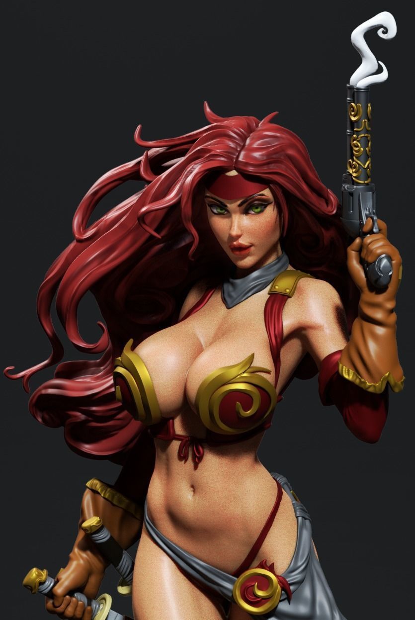 Red Monika Statue - Battle Chasers - Collectible Garage Kit