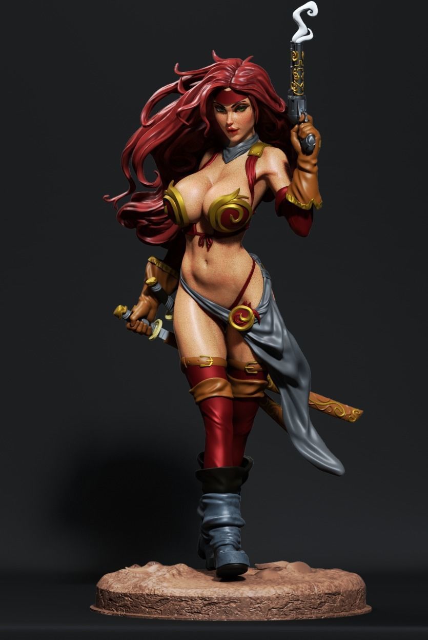 Red Monika Statue - Battle Chasers - Collectible Garage Kit