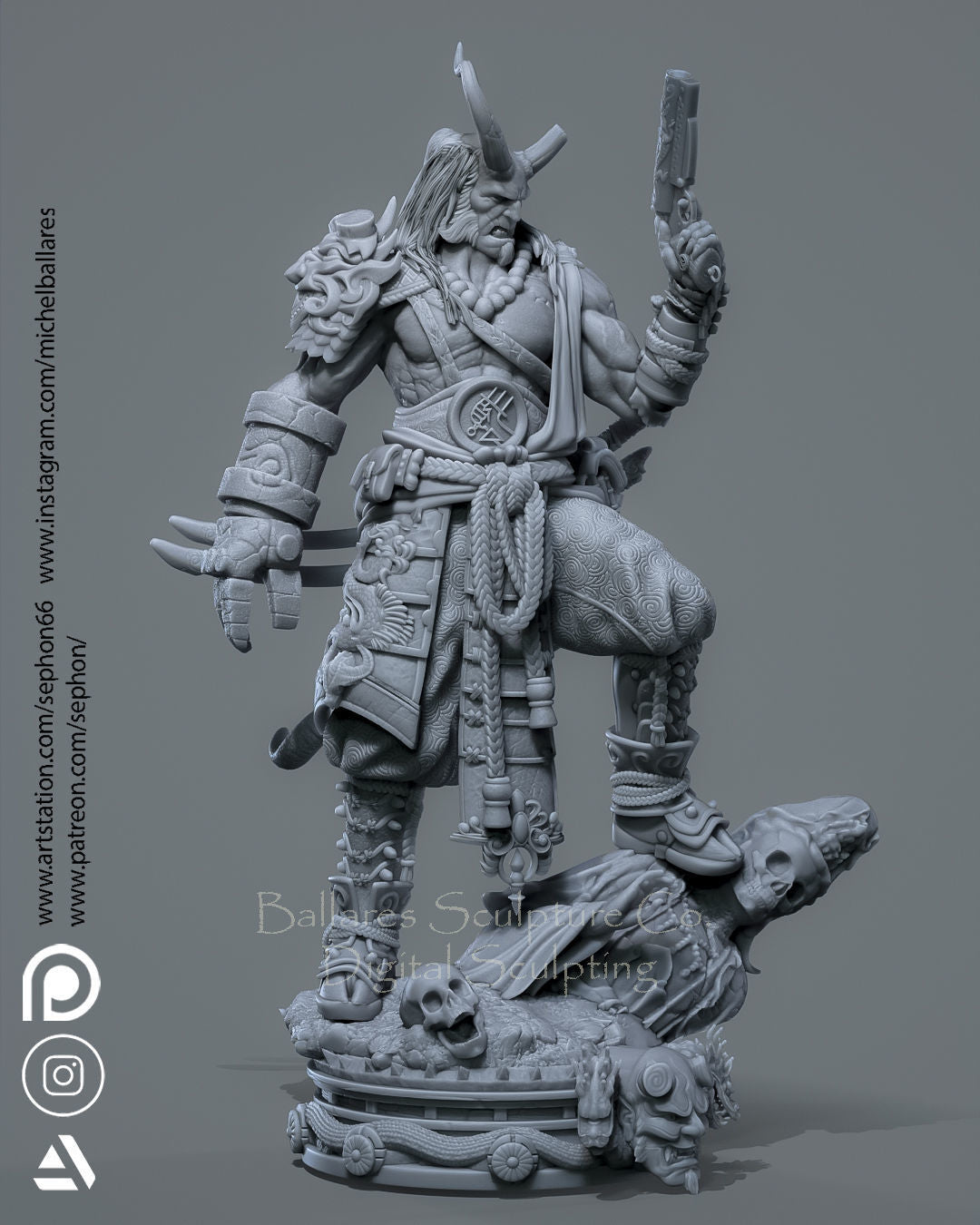 Samurai Demon Statue - Fantasy - Collectible Garage Kit