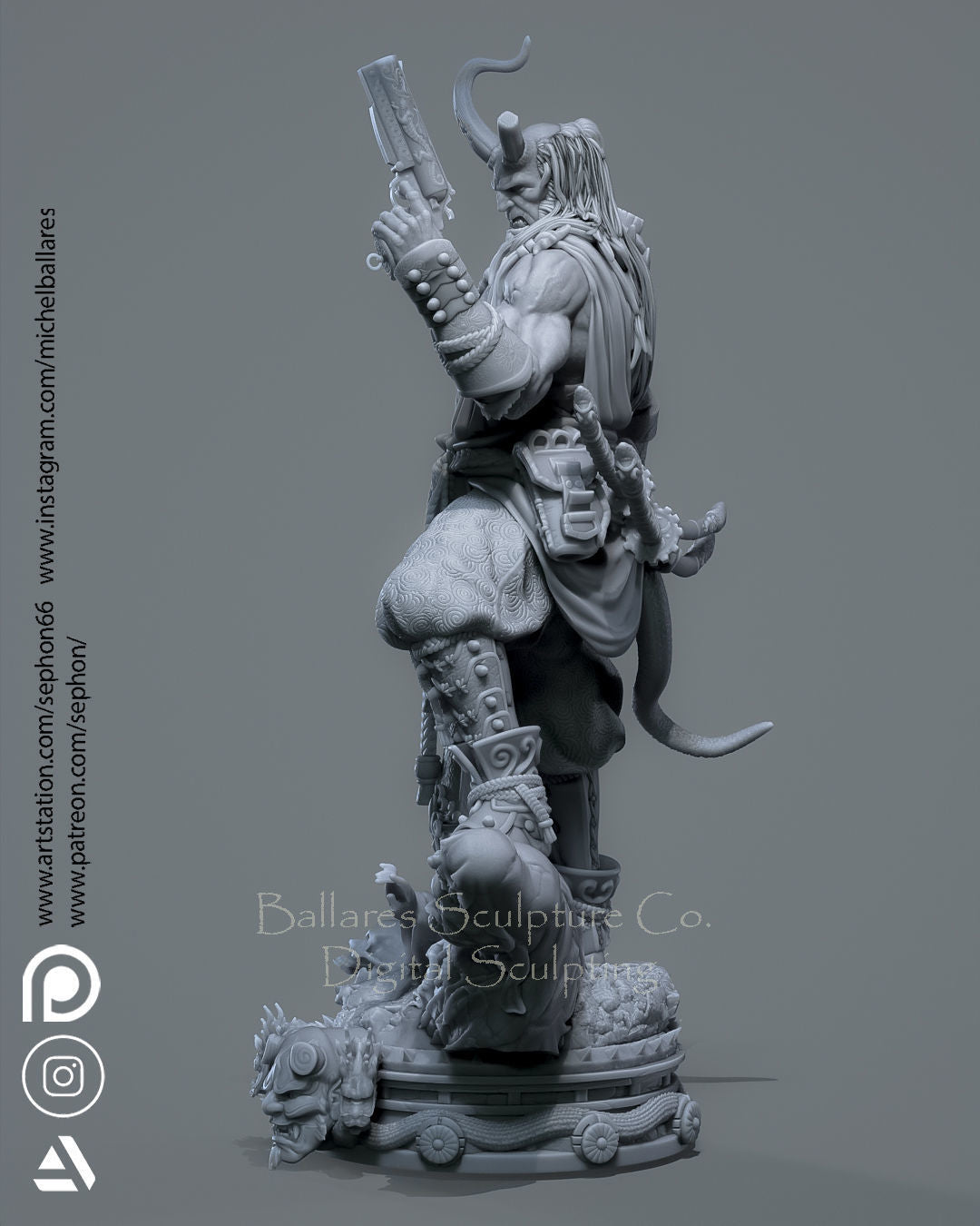 Samurai Demon Statue - Fantasy - Collectible Garage Kit