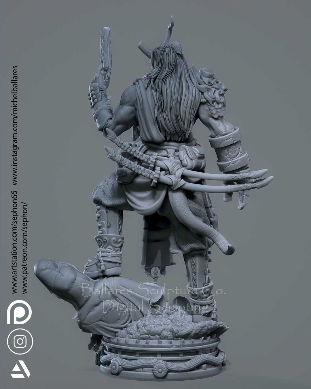 Samurai Demon Statue - Fantasy - Collectible Garage Kit