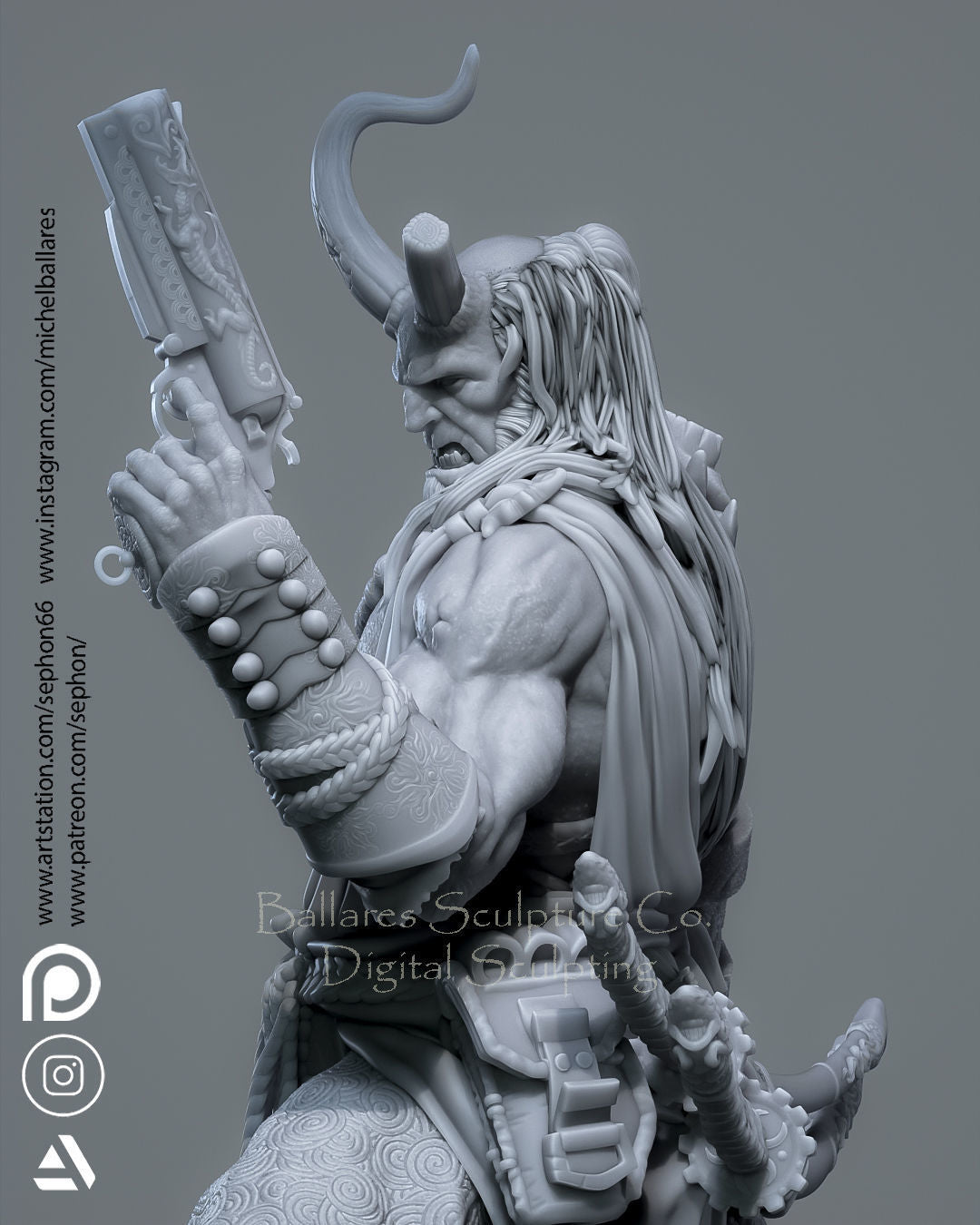 Samurai Demon Statue - Fantasy - Collectible Garage Kit