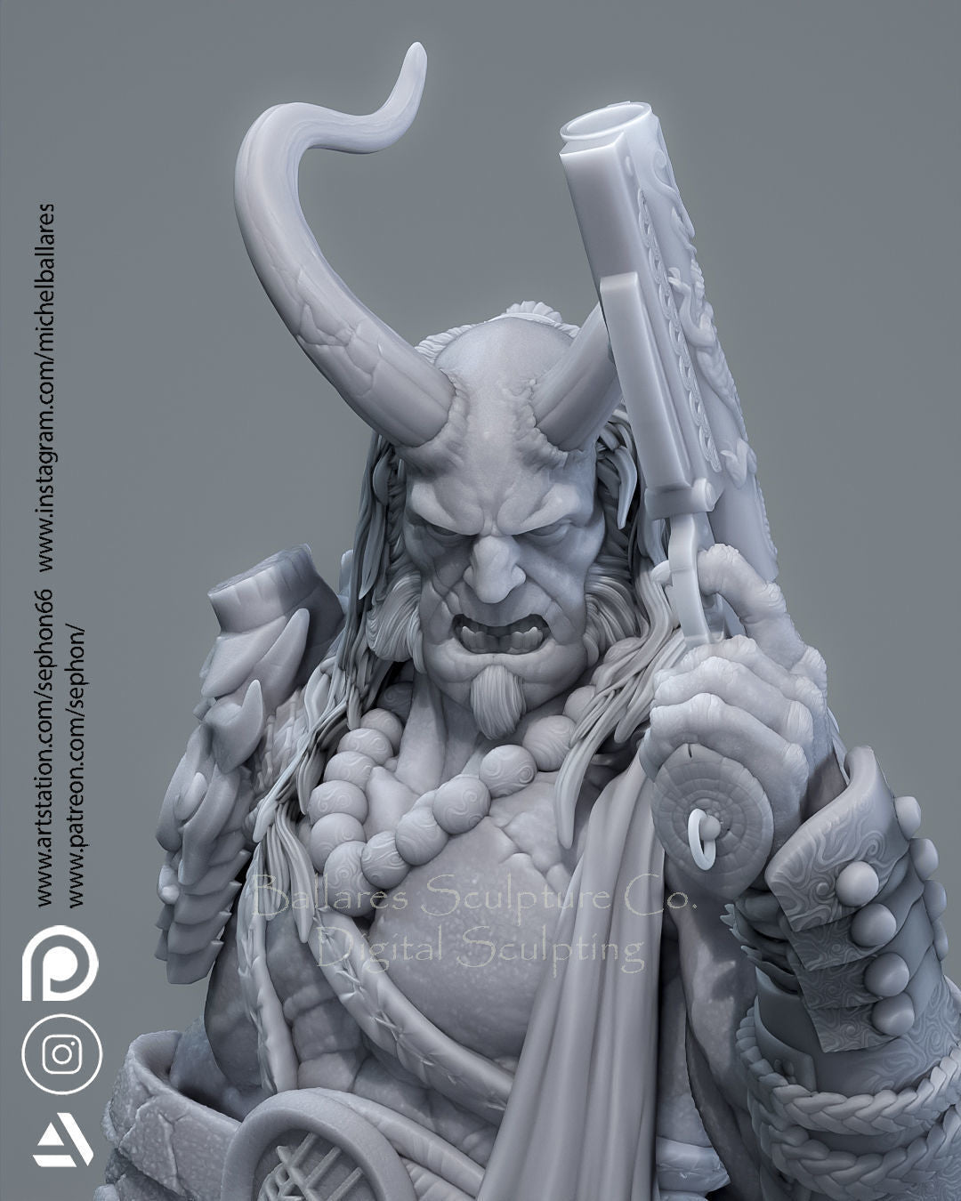 Samurai Demon Statue - Fantasy - Collectible Garage Kit