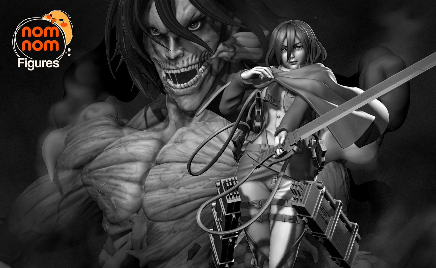 Eren & Mikasa Statue - Attack on Titan - Collectible Garage Kit