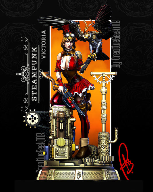 Victoria the Steampunk Girl Statue - Steampunk Fantasy - Collectible Garage Kit