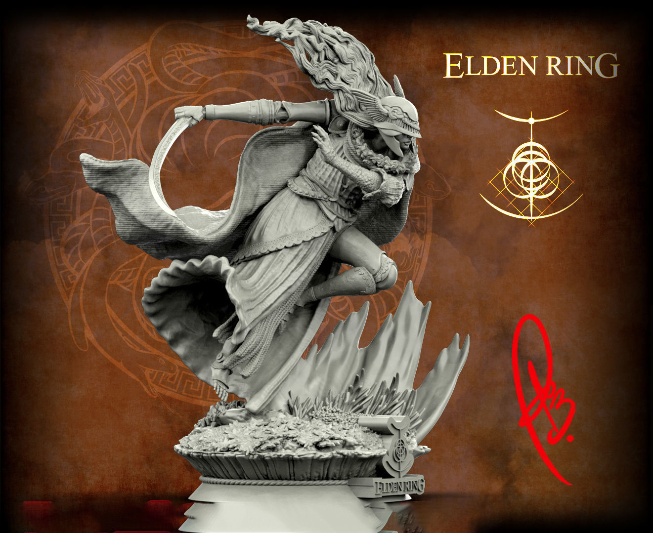 Figure / Miniature of Malenia Elden Ring Character Printed in 